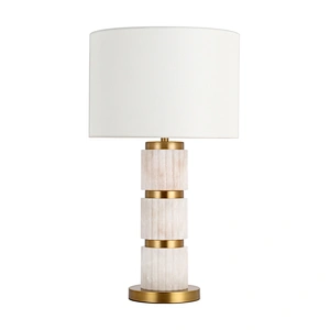 Triple gear-shaped alabaster art elgant living room table lamp
